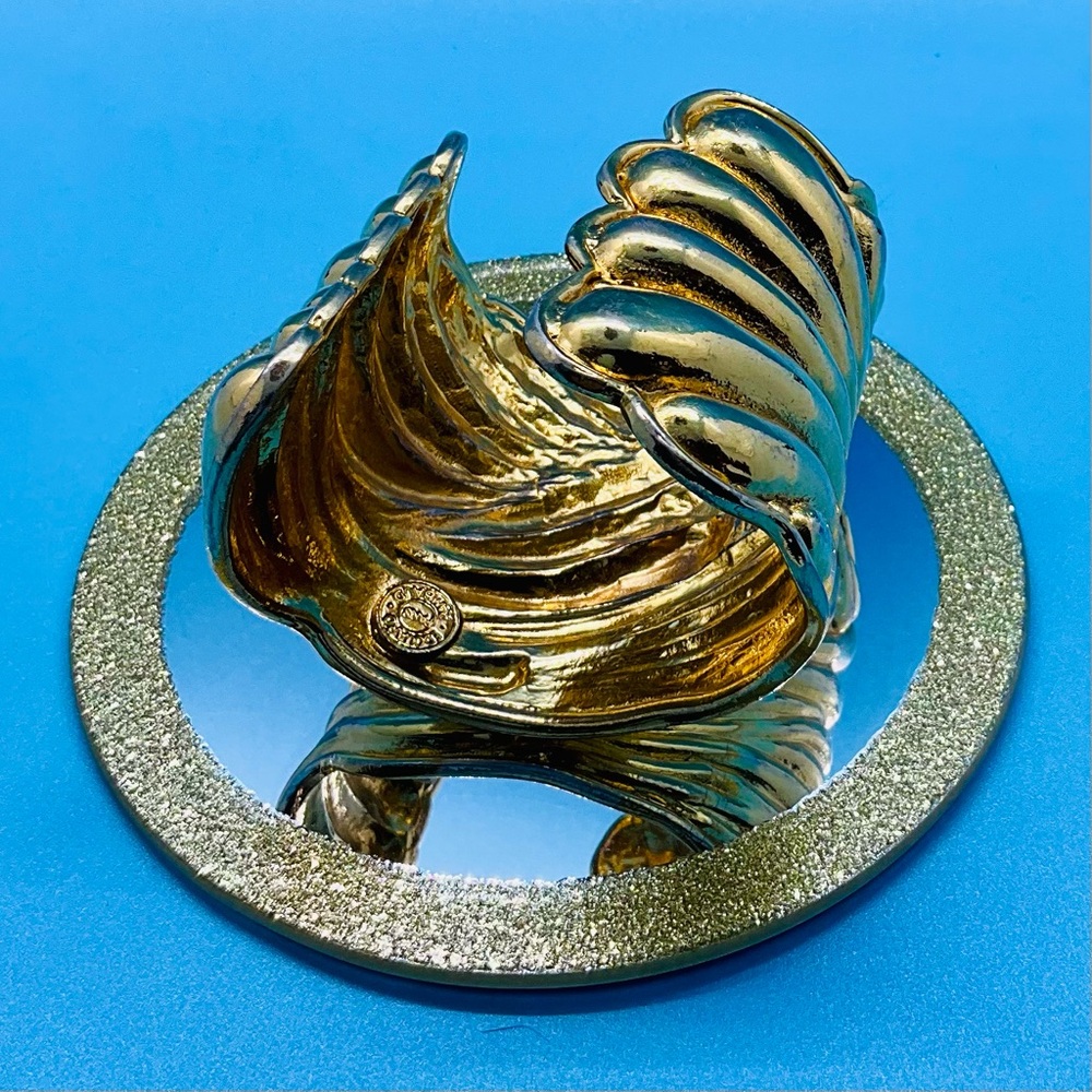 Vintage Edouard Rambaud Gold Statement Cuff Bracelet - Picture 7 of 9
